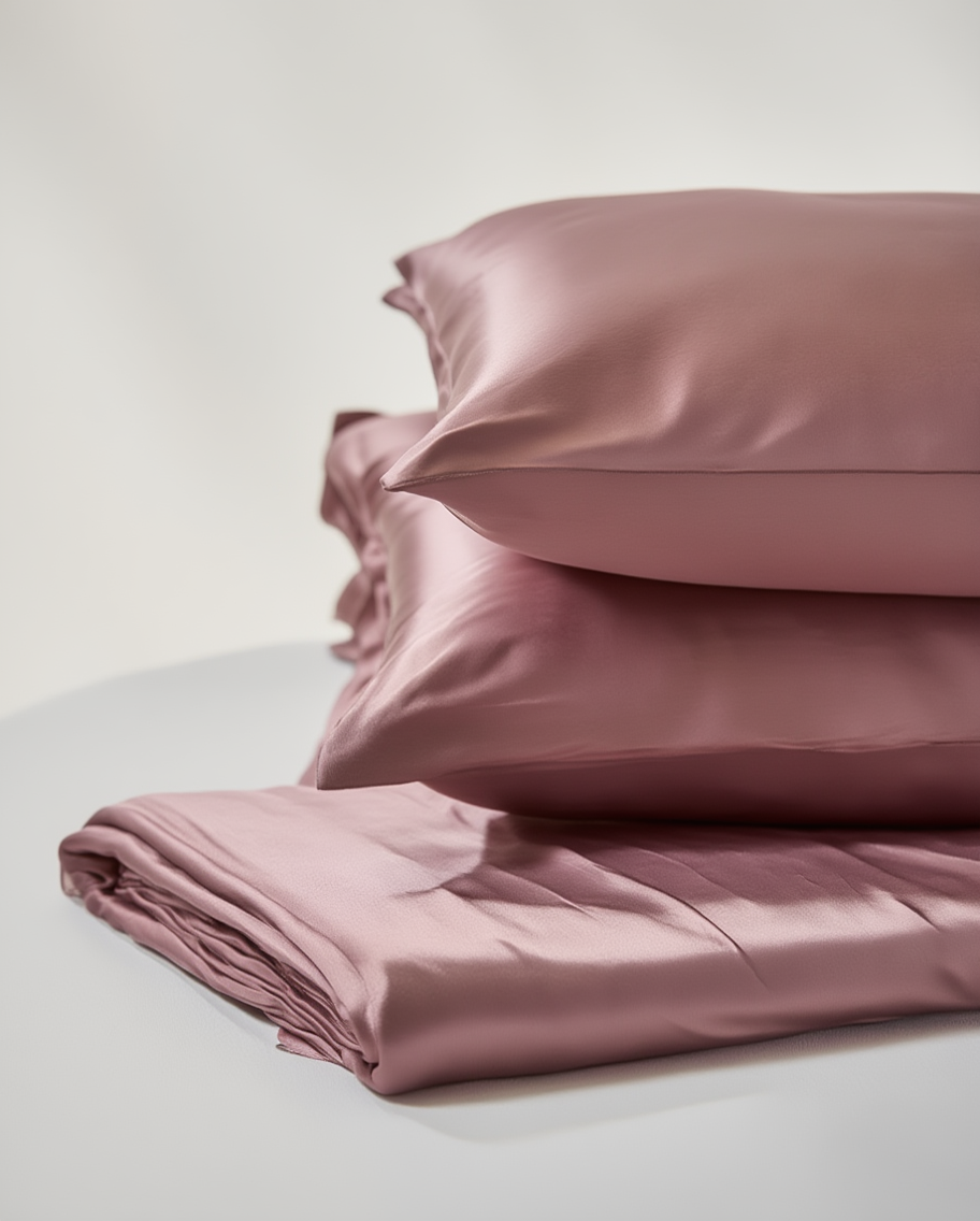 Peach Satin Sheet Set