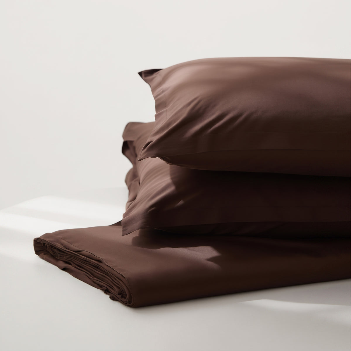 Mocha Sheet Set — folded stack