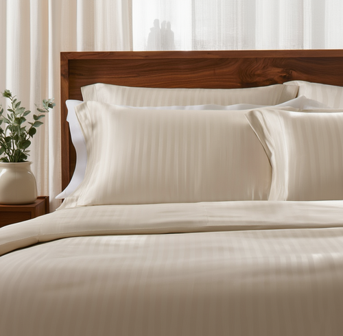 Beige Stripe Bedding Set