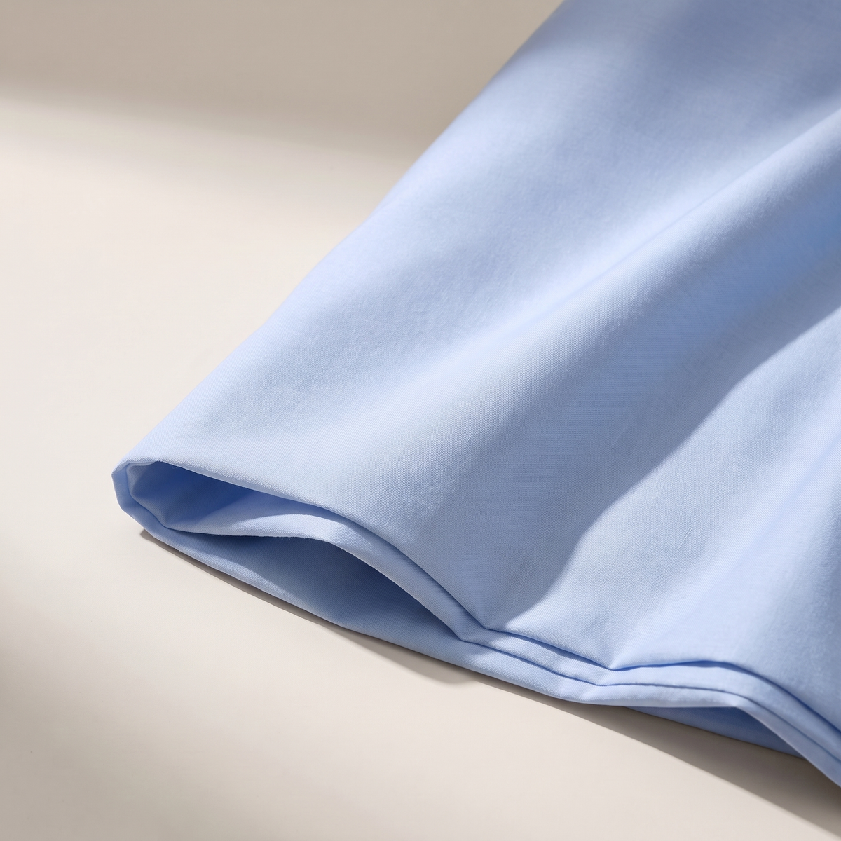 Sky Duvet Cover Set, fold detail, clear cool blue
