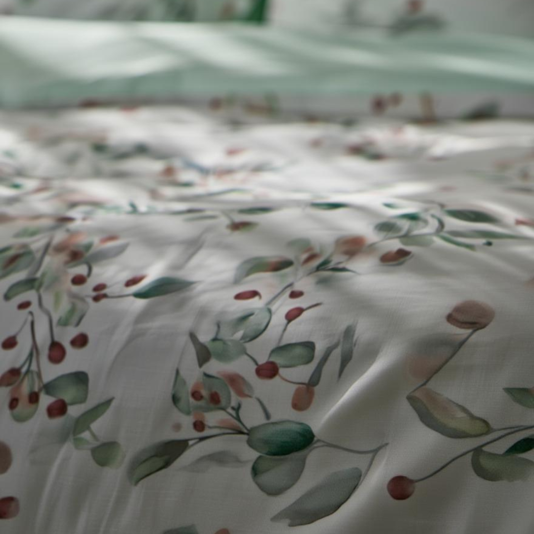 Berry Sage Cotton Bedding Set