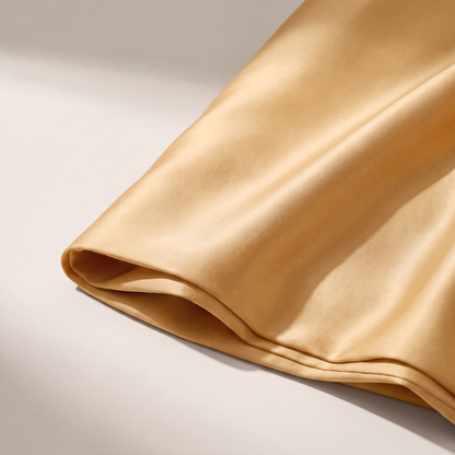 Honey Duvet Cover Set, fold detail, warm amber