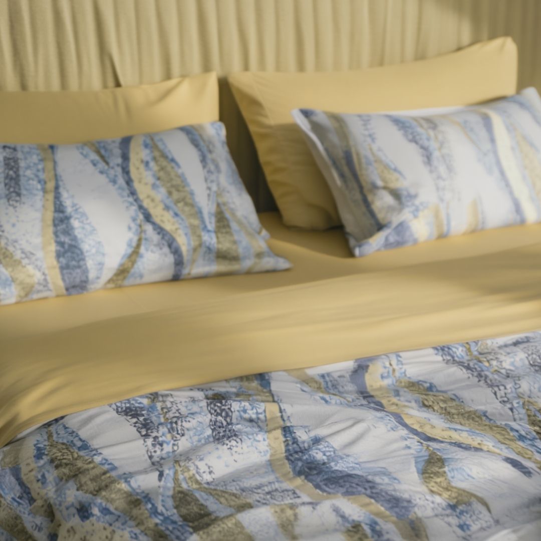 Azure Bloom Duvet Cover Set