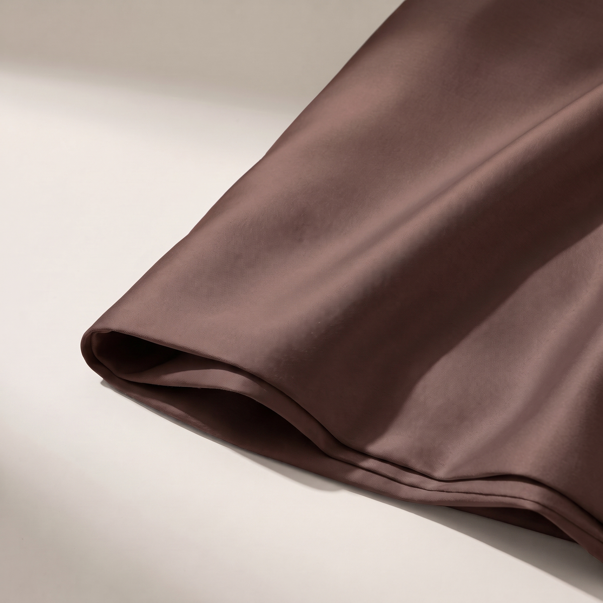 Mocha Duvet Cover Set, fold detail, espresso brown