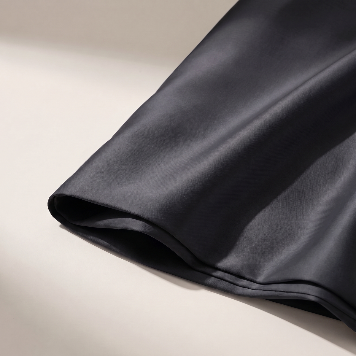 Charcoal Duvet Cover Set, fold detail, deep charcoal gray