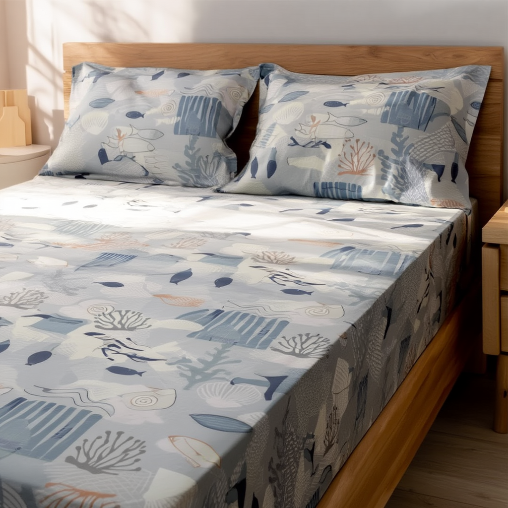 Coral Tide Cotton Bedding Set