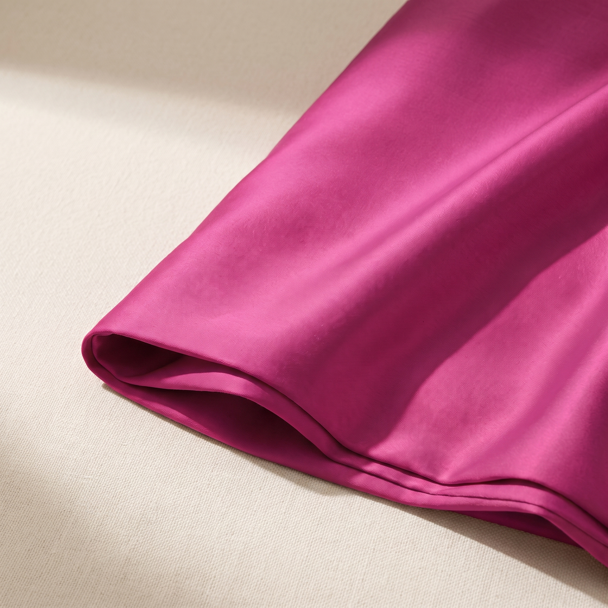 Fuchsia Duvet Cover Set, fold detail, deep pink