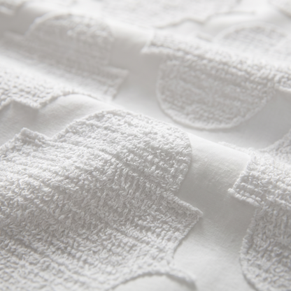 Lattice Duvet Cover Set, fabric close-up, white on white raised lattice