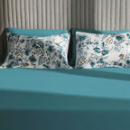 Teal Flora Cotton Bedding Set