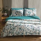 Teal Flora Duvet Cover Set