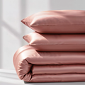 Peach Satin Duvet Cover Set
