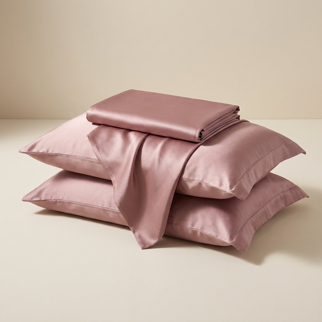 Royal Peach Satin Sheet Set