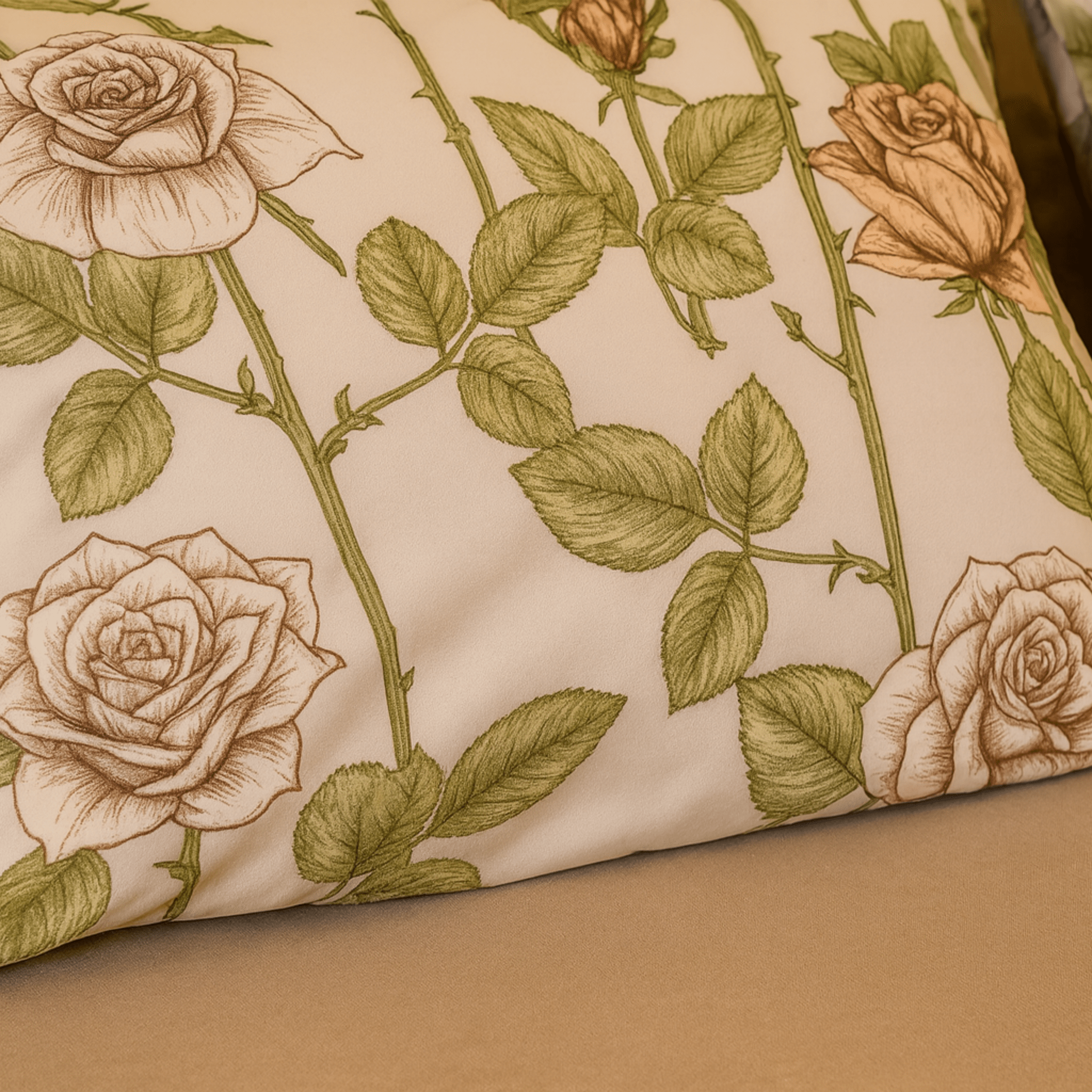 Almond Beige Cotton Bedding Set - Royal