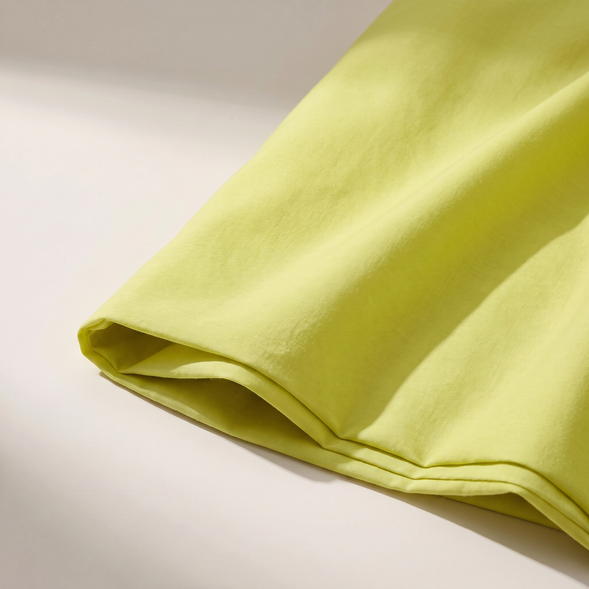Citrus Duvet Cover Set, fold detail, fresh citrus yellow-green