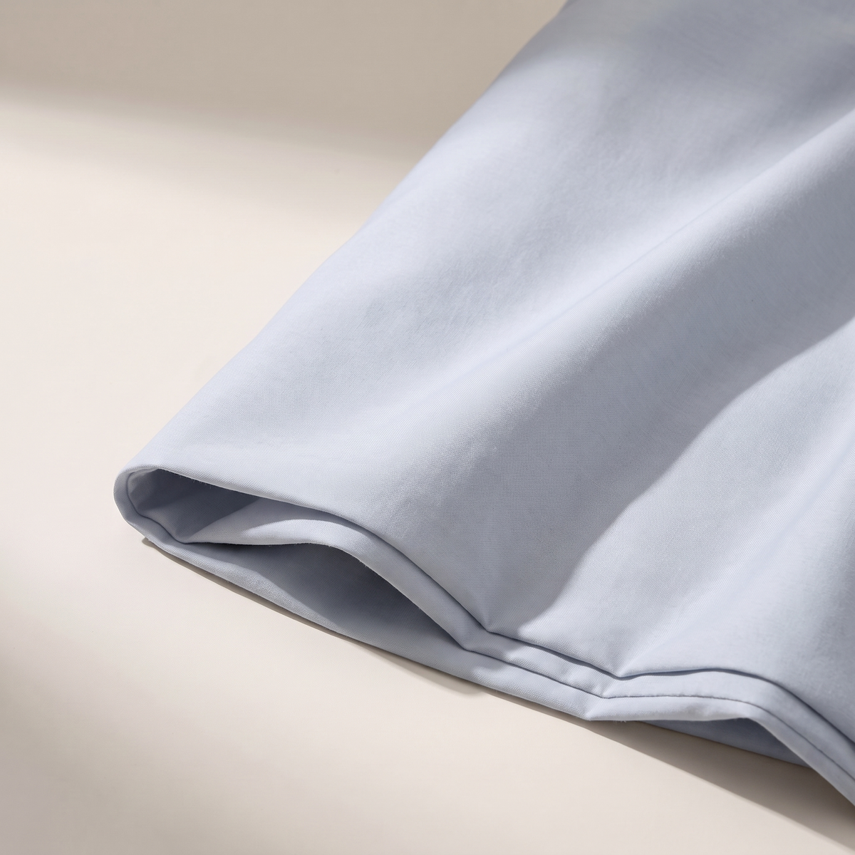 Aqua Duvet Cover Set, fold detail, pale water blue