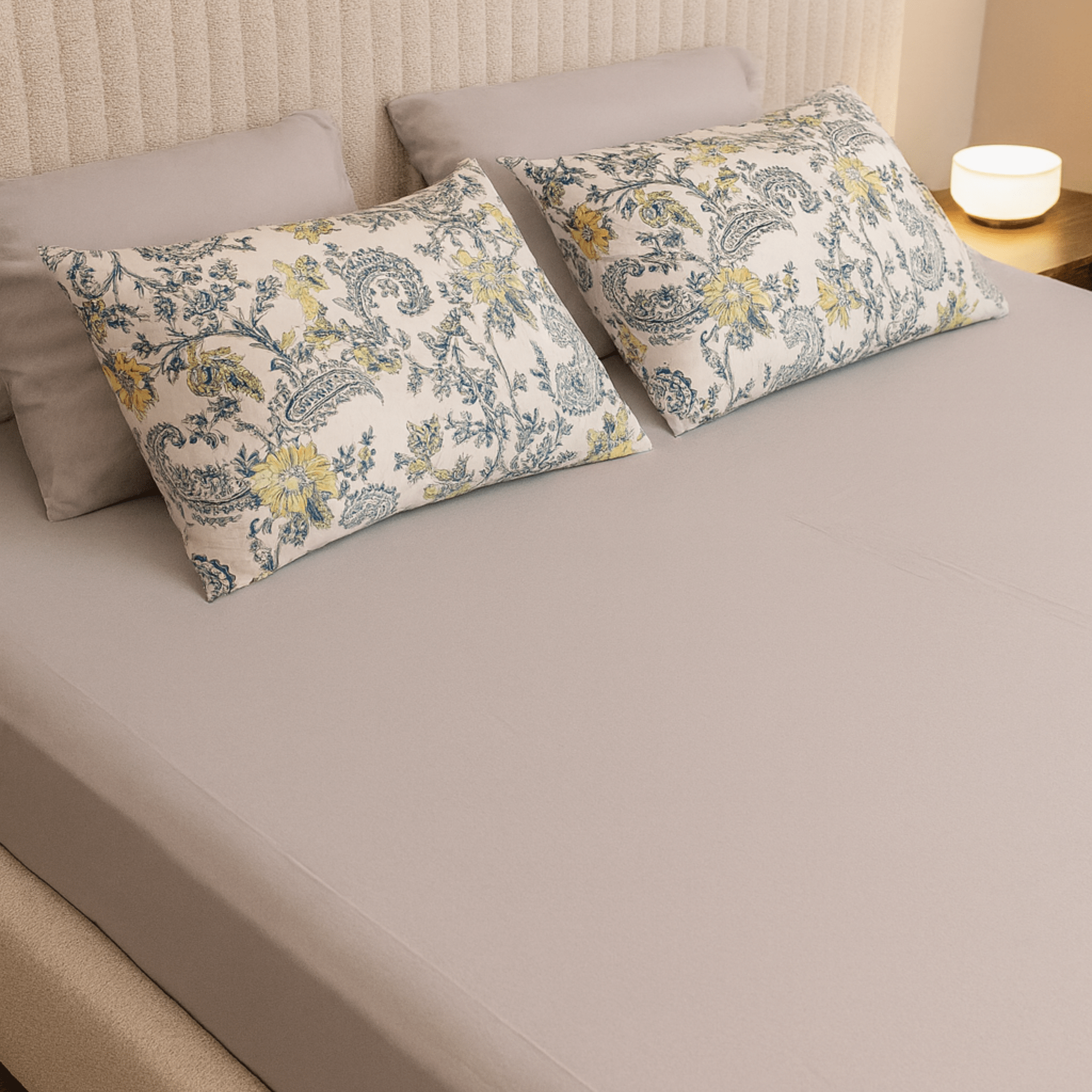 Cloud Grey Cotton Bedding Set - Royal