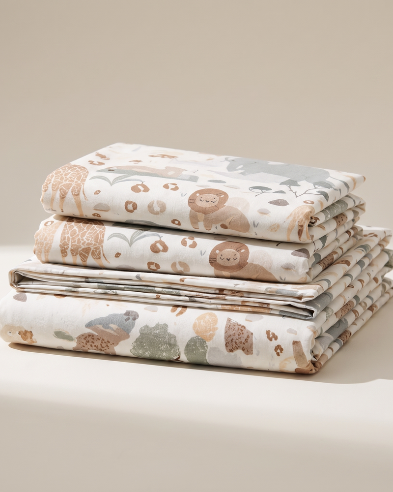 Savanna Sheet Set, folded stack