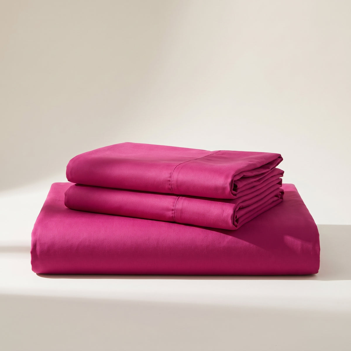 Fuschia Sheet Set — folded stack