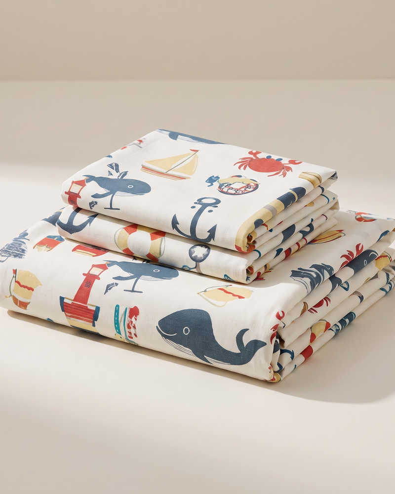 Marina Duvet Cover Set, folded stack