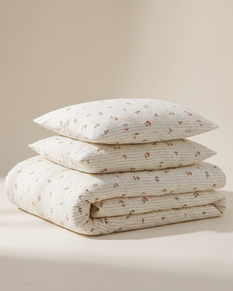 Blossom Duvet Cover Set, folded stack