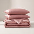 Peach Satin Duvet Cover Set