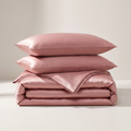 Peach Satin Duvet Cover Set