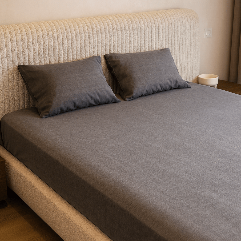 Midnight Grey Cotton Bedding Set - Royal