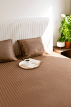 Mocha Stripe Bedding Set - Royal